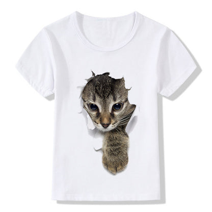 Girl's "Cat" Short Sleeve Shirt