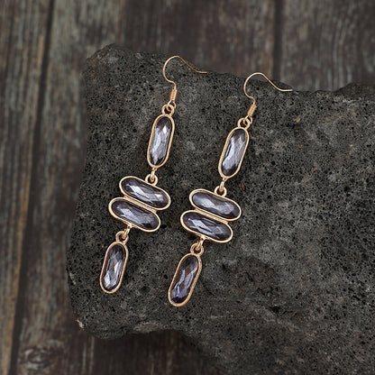 Alloy Colorful Stone Earrings