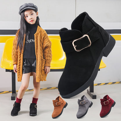 Girl's Suede Leather Boots