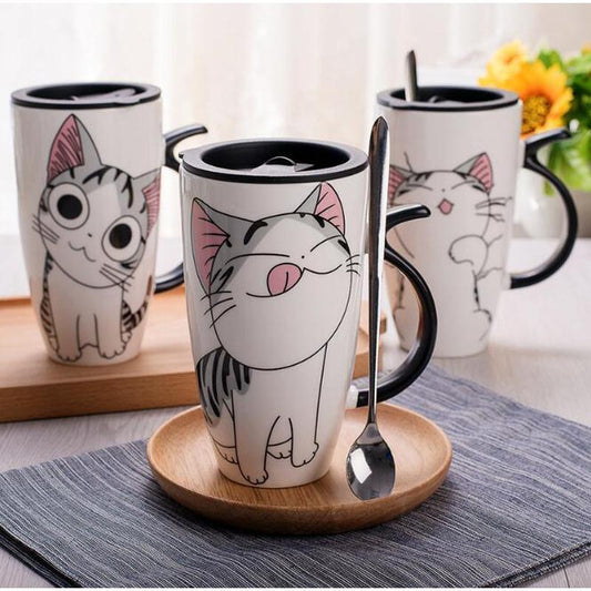 Large 600 ml Cute Ceramic Cat Mug