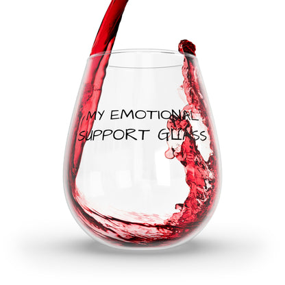 "My Emotional Support Glass" Stemless Wine Glass, 11.75oz