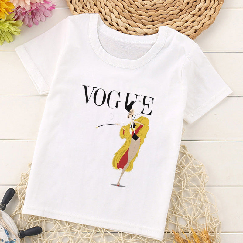 Girl's Retro "Vogue" Short Sleeve Shirt