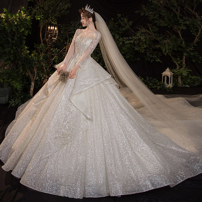 French Dream Long-Sleeved Retro Wedding Dress