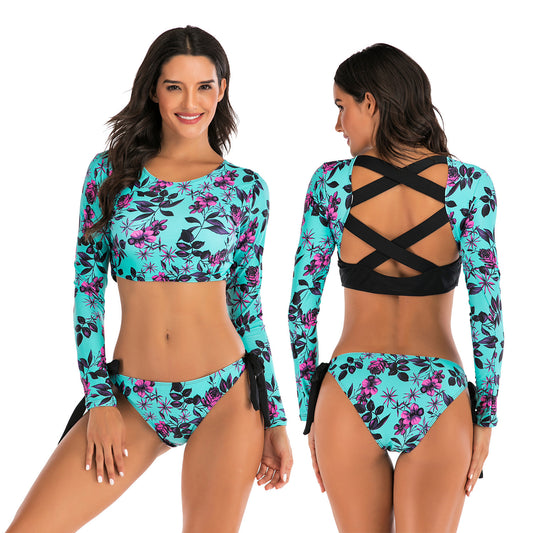 Long Sleeve Two Piece Bathing Suit