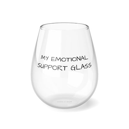 "My Emotional Support Glass" Stemless Wine Glass, 11.75oz