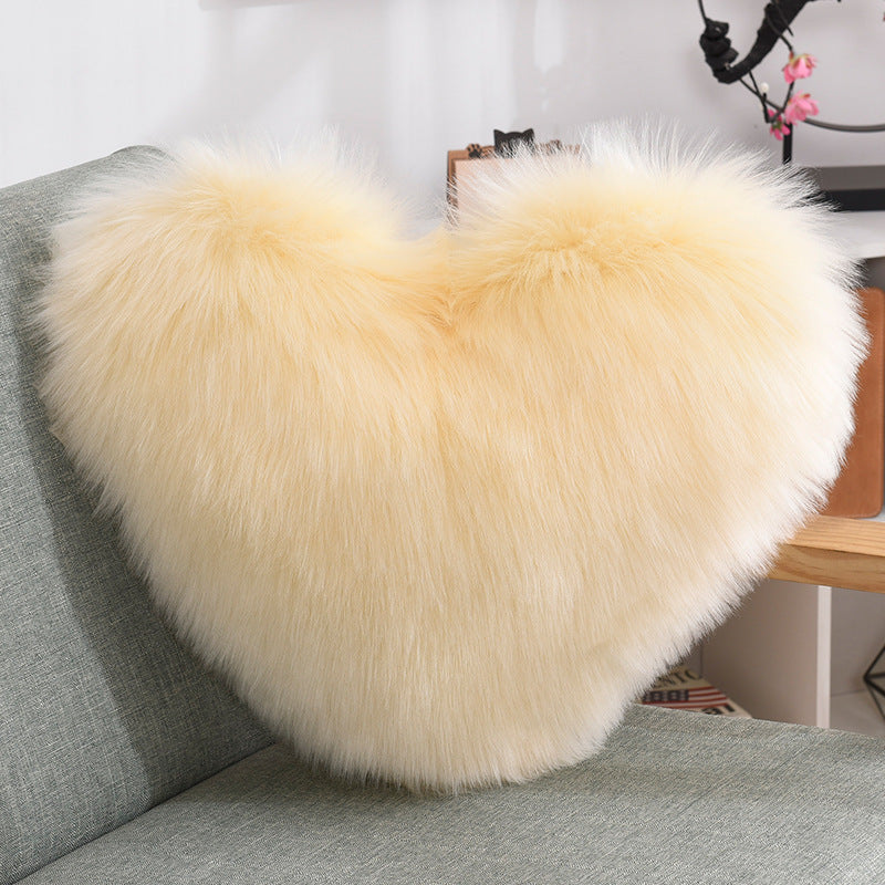 Heart Shaped Shaggy Pillow