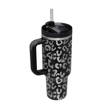 40 Oz Stainless Steel Tumbler with Handle Straw Insulated