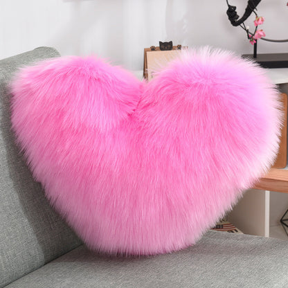 Heart Shaped Shaggy Pillow