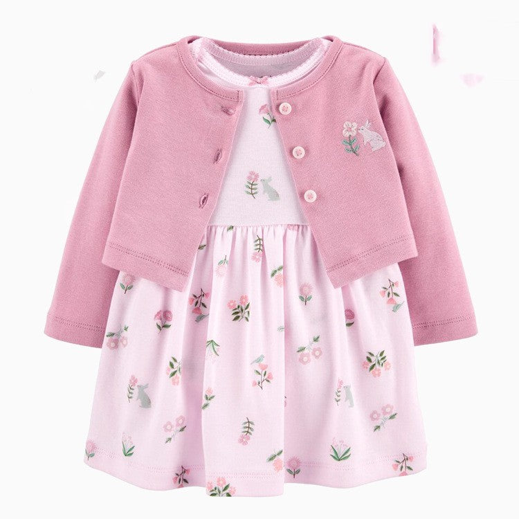 Infant Girl's Two-Piece Printed Dress