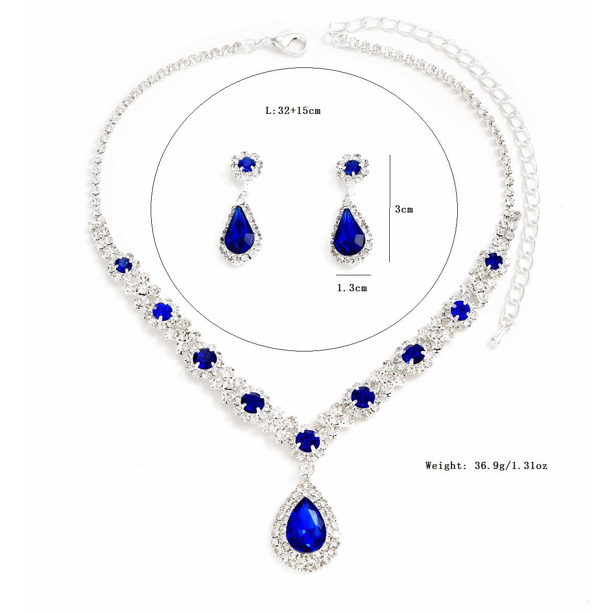 Fashion New Water Drop Necklace and Earrings Set