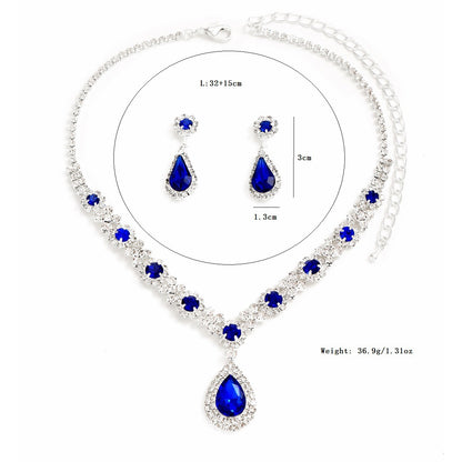 Fashion New Water Drop Necklace and Earrings Set