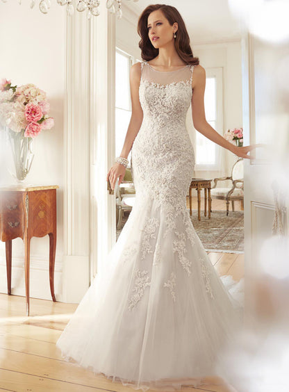 Fishtail Slim Wrapped Wedding Dress