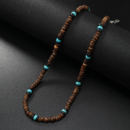 Coconut Shell Beaded Men's Clavicle Chain