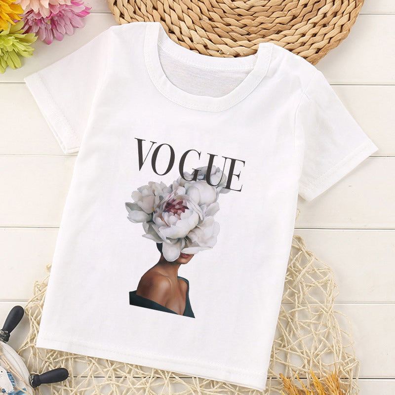 Girl's Retro "Vogue" Short Sleeve Shirt