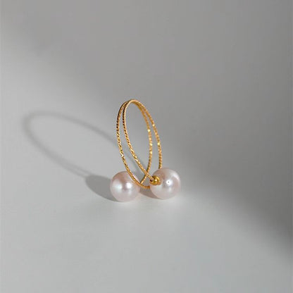 18k Gold Pearl Adjustable Ring