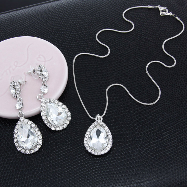 Women's Two-Piece Rhinestone Jewelry Set