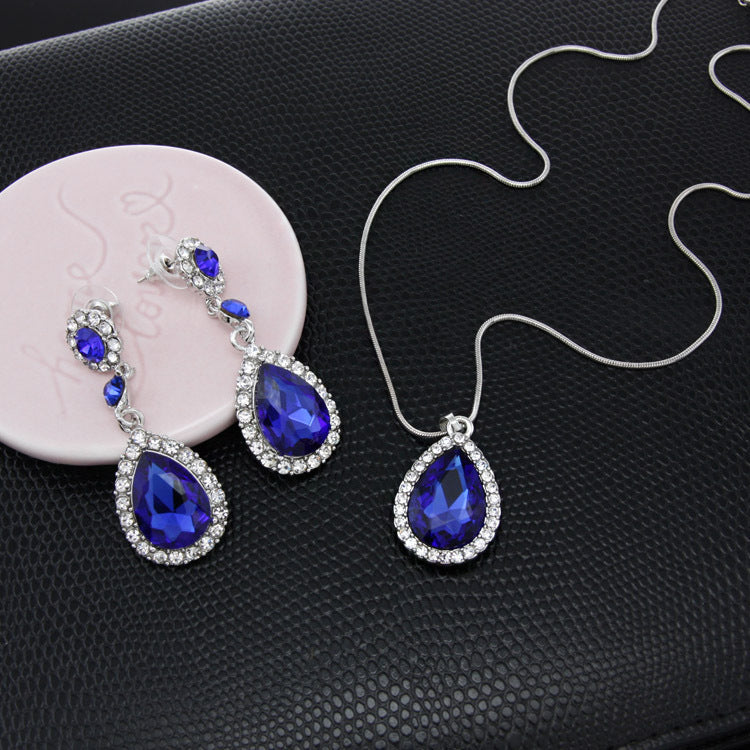 Women's Two-Piece Rhinestone Jewelry Set