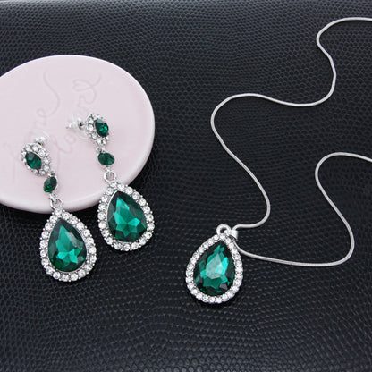 Women's Two-Piece Rhinestone Jewelry Set