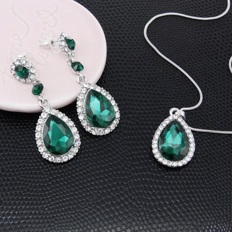 Women's Two-Piece Rhinestone Jewelry Set