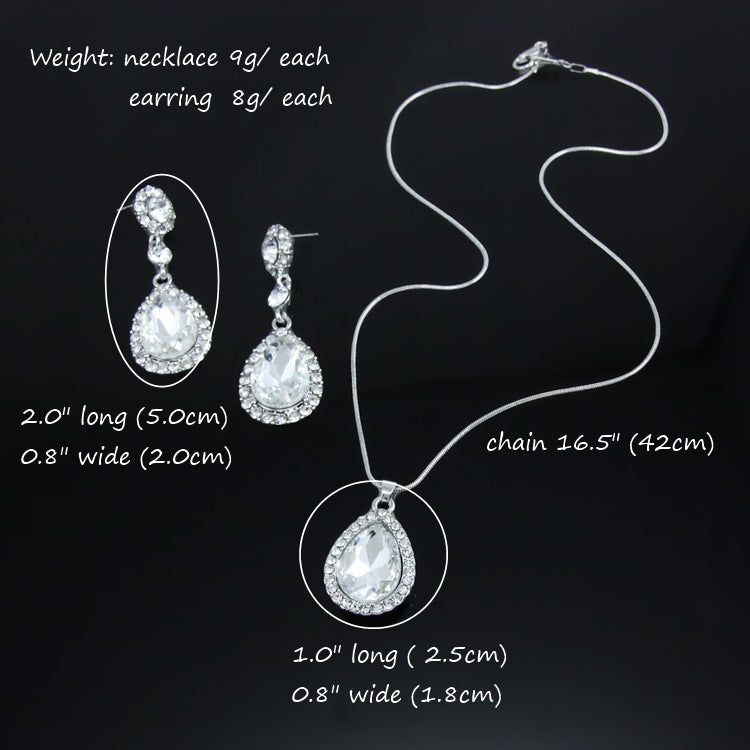 Women's Two-Piece Rhinestone Jewelry Set