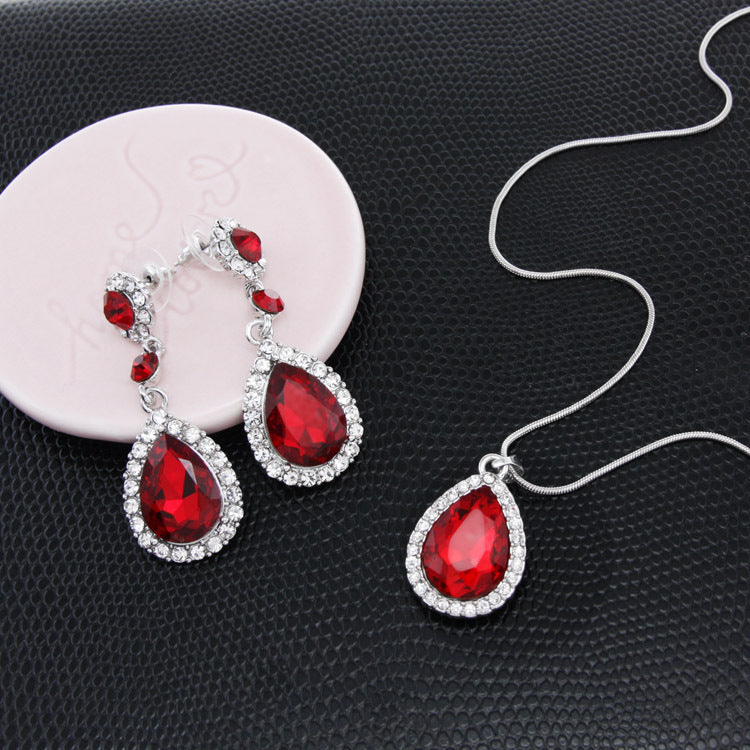 Women's Two-Piece Rhinestone Jewelry Set