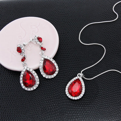 Women's Two-Piece Rhinestone Jewelry Set