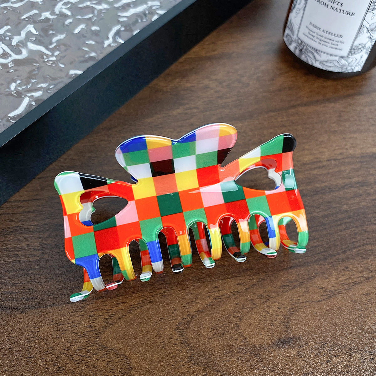 Color Chessboard Hair Claw