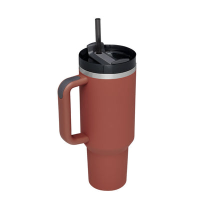 40 Oz Stainless Steel Tumbler with Handle Straw Insulated