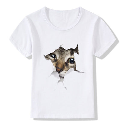 Girl's "Cat" Short Sleeve Shirt