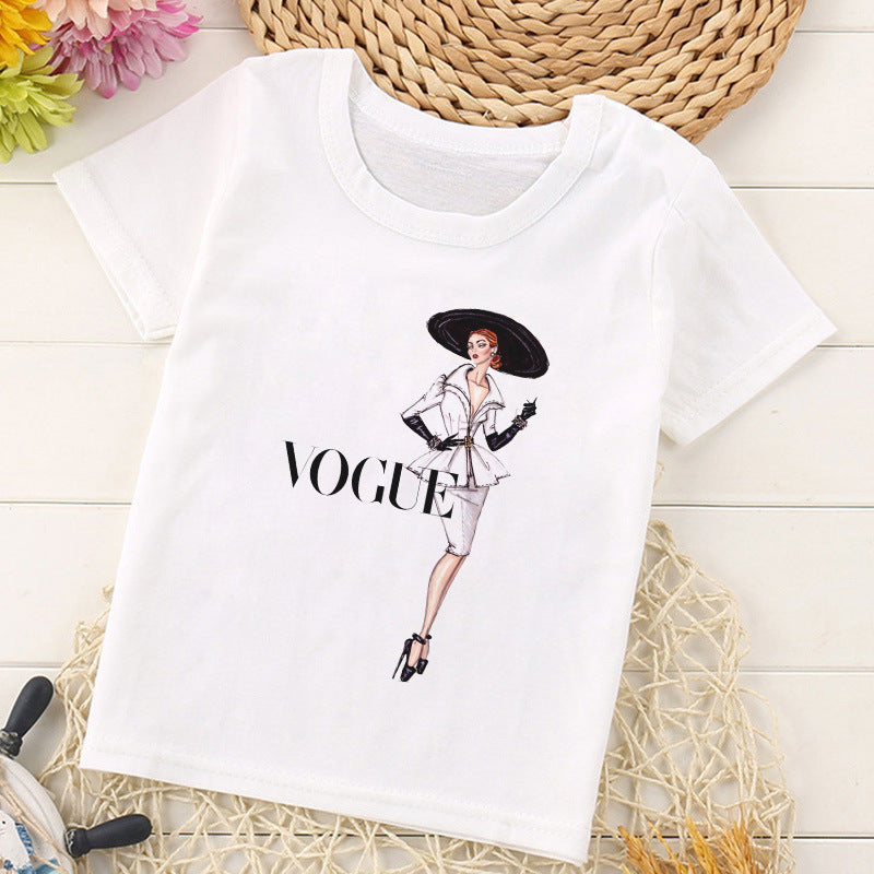 Girl's Retro "Vogue" Short Sleeve Shirt