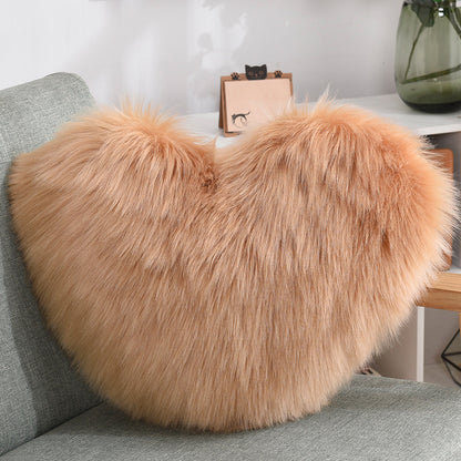 Heart Shaped Shaggy Pillow