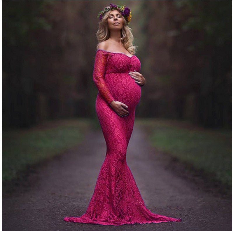 Long Sleeve Maternity Shoot Dress