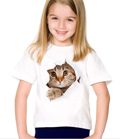 Girl's "Cat" Short Sleeve Shirt