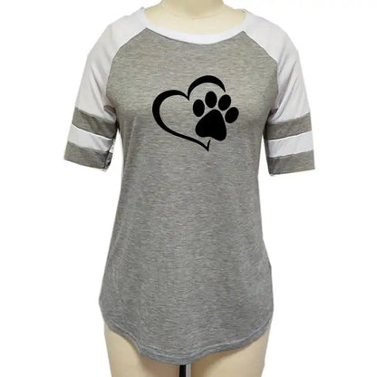 Dog Paw Print T-Shirt for Woman