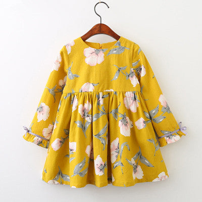 Girl's Flower Print Dress