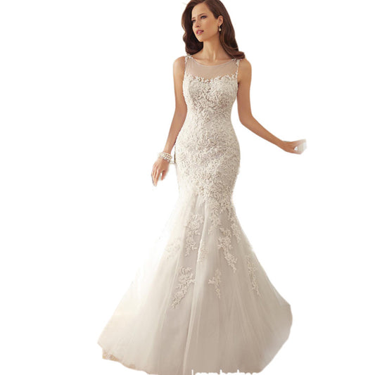 Fishtail Slim Wrapped Wedding Dress