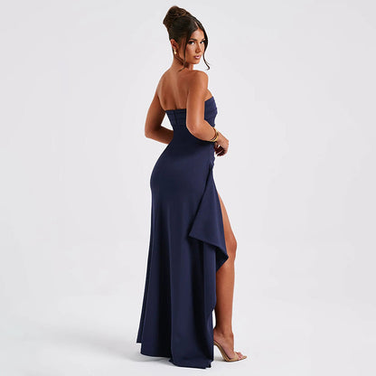 Women's Strapless Split Long Dress