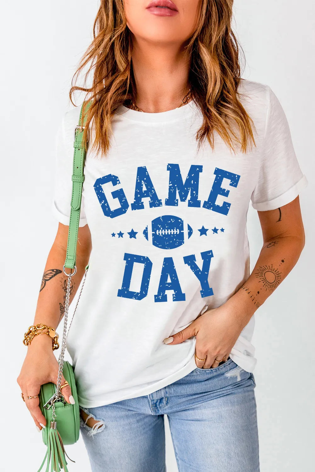 "GAME DAY" Round Neck Short Sleeve T-Shirt