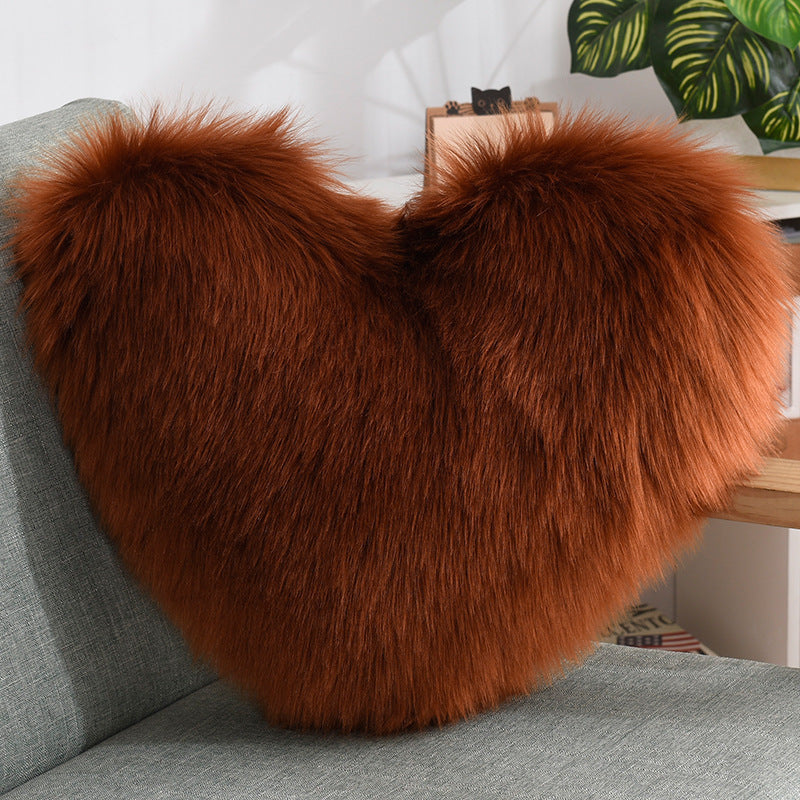 Heart Shaped Shaggy Pillow