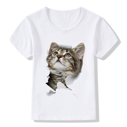 Girl's "Cat" Short Sleeve Shirt