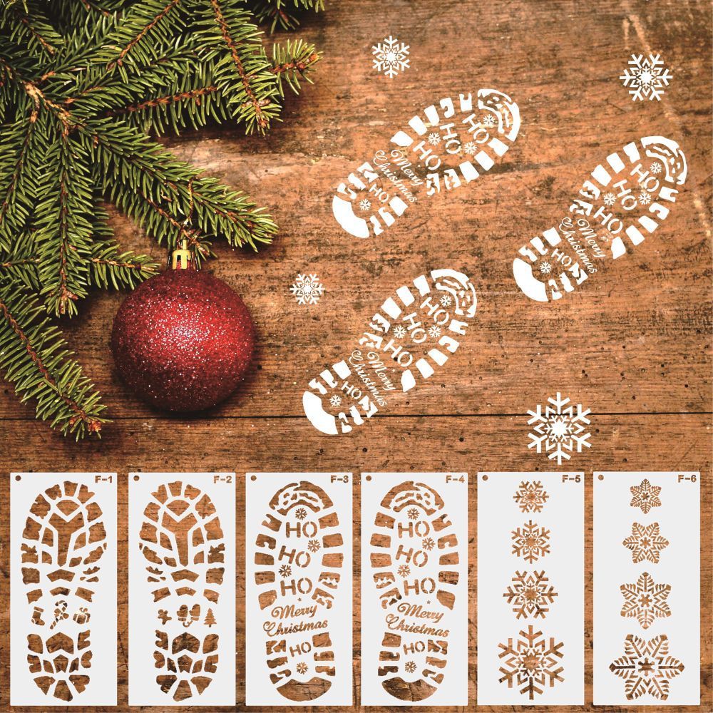 Christmas Footprints Hollow Out Template Ruler