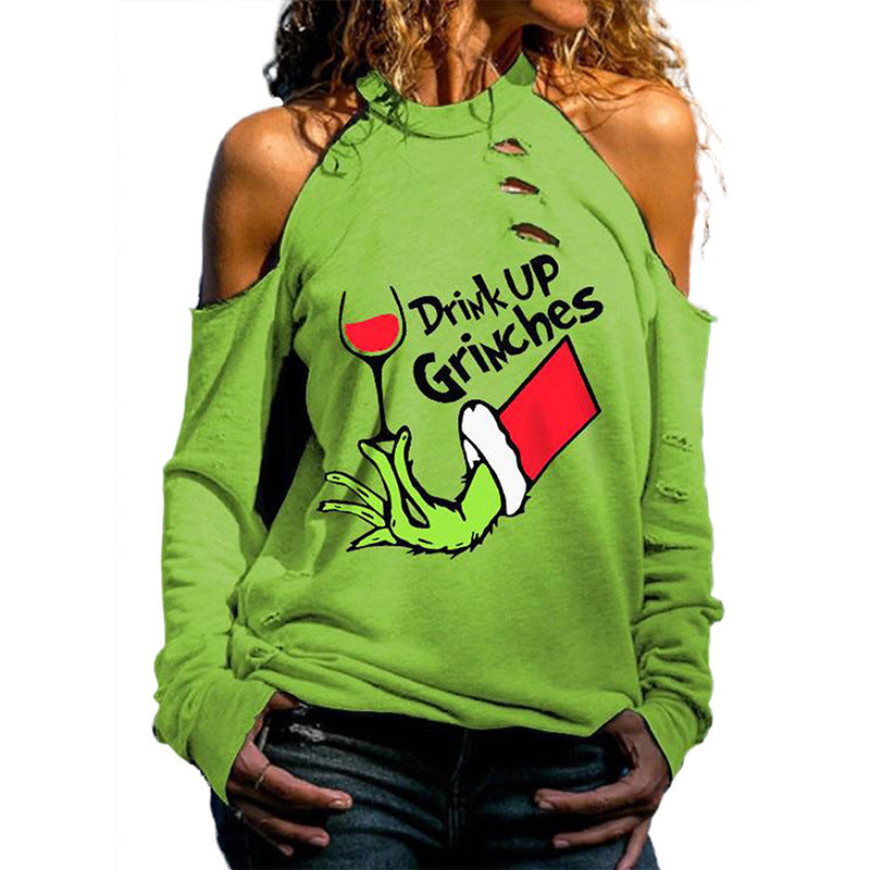 Christmas "Grinch" Shoulder Cut Out