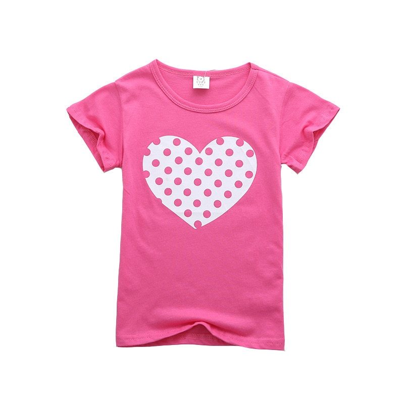 Girl's Polka Dot Heart Short Sleeve Shirt