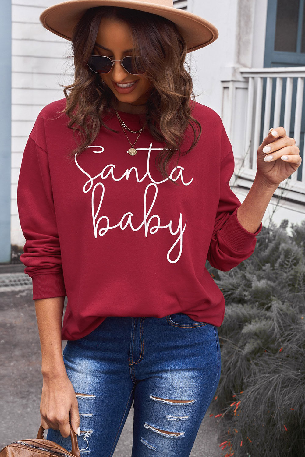 Christmas "SANTA BABY" Graphic Sweatshirt