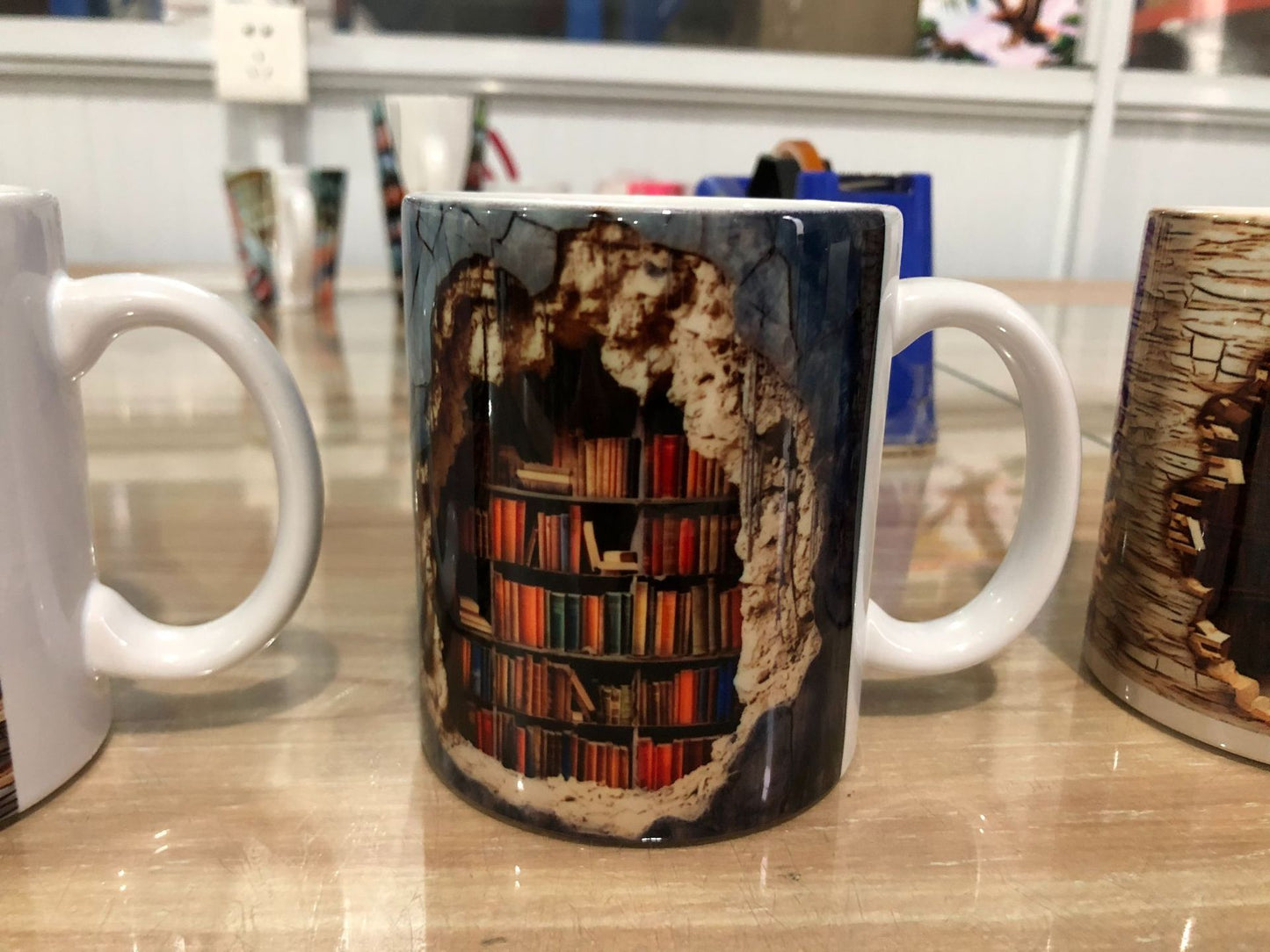 3D Bookshelf Mug