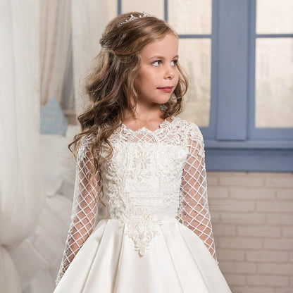 Little Girl Long Sleeve Formal Dress