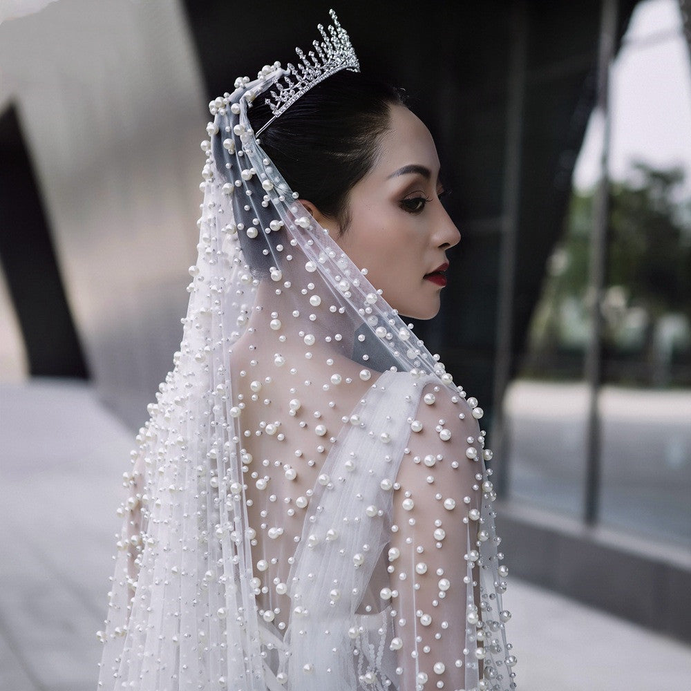 Luxury Bridal Pearl Veil