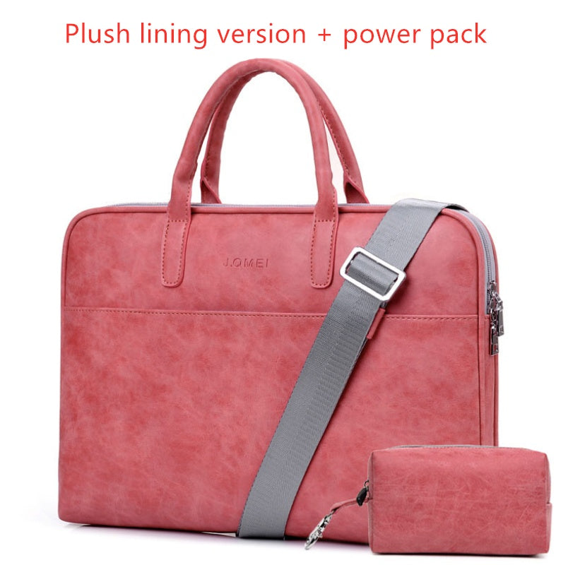 Faux Leather Laptop Bag for Women