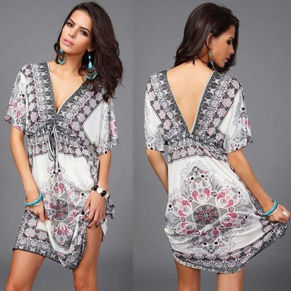 Women's V-Neck Boho Dress