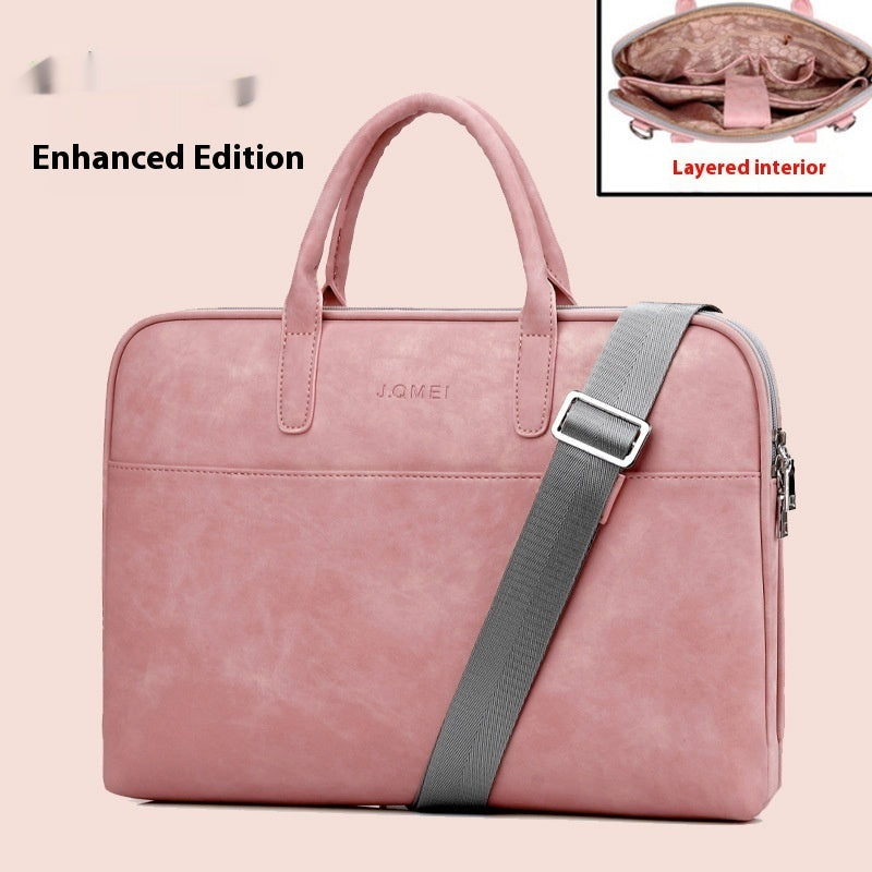 Faux Leather Laptop Bag for Women